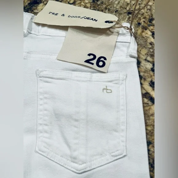 NWT Rag & Bone High Rise Bell Ripped Jeans